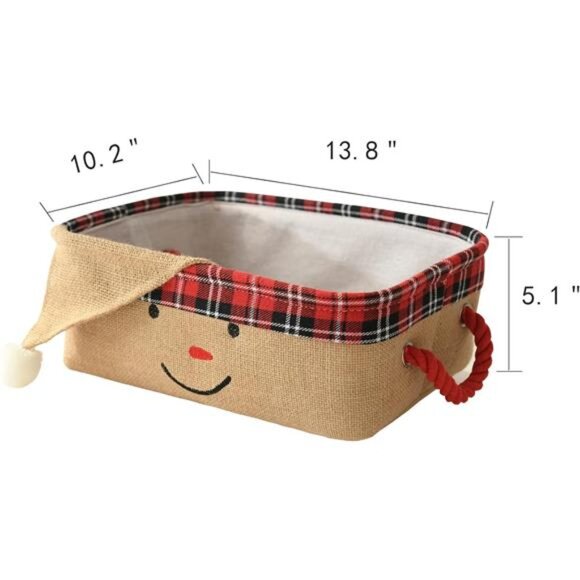 Christmas Baskets Empty Collapsible Christmas Storage Bins for Kids, Christmas - Picture 3 of 7